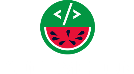 Kodemelon logo featuring a watermelon coding icon.