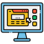 Computer screen showing a web form icon.